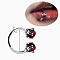 Double Claws 304 Stainless Steel Cubic Zirconia Hoop Lip Rings, Stainless Steel Color, Dark Red, Inner Diameter: 12mm, Pin: 1.2mm, Head: 3mm