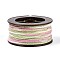 27M Segment Dyed Round Polyester Twisted Cords, with PET Plastic, for Jewelry Making, Light Green, 1mm, about 29.53 Yards(27m)/Roll