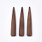 Undyed Walnut Wood Big Pendants, Teardrop, Saddle Brown, 54x9x3mm, Hole: 1.2mm
