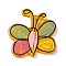 Acrylic Pendants, Butterfly, Orange, 34x31.5x2.5mm, Hole: 1.4mm
