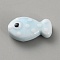 Handmade Porcelain Beads, Fish, Azure, 19.5x11x6.5mm, Hole: 2mm