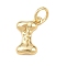 Brass Pendants, Bone Charms, Long-Lasting Plated, Lead Free & Cadmium Free, Rack Plating, with Jump Ring, Real 18K Gold Plated, 12x8x3.5mm, Hole: 3.3mm