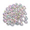 AB Color Plated Glass Beads, Faceted Rondelle, Silver, 6x4mm, Hole: 1.4mm