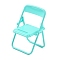 Cute Mini Plastic Foldable Chair, Miniature Furniture Model, for Mobile Phone Holder, Dollhouse Accessories, Pretending Prop Decorations, Turquoise, 67x57x93mm, Fold: 120x67x8.5mm