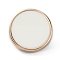 1-Hole Alloy Shank Buttons, with Enamel, Flat Round, White, 15x7mm, Hole: 2mm