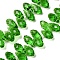 Crystal Glass Beads Strands, Top Drilled Beads, Faceted, Teardrop, Green, 13x6mm, Hole: 1mm, about 90~95pcs/strand, 16~18 inch