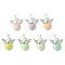 50Pcs Heart Acrylic Pendants, with ABS Plastic Imitation Pearl and Silver Alloy Angeltee, Mixed Color, 27mm, Hole: 4mm