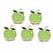 Alloy Enamel Charms, Cadmium Free & Lead Free, Apple, Light Gold, Yellow Green, 15x13x1.5mm, Hole: 1.5mm