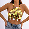 Plastic Sequin Body Chain for Women, Sexy Beach Bikini Circular Dress, Gold, 890mm