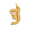 Ion Plating(IP) 304 Stainless Steel Charms, Laser Cut, Golden, Letter Charm, Letter J, 17x9.5x1.5mm, Hole: 3mm