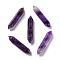 Natural Amethyst No Hole Healing Stones, Reiki Energy Balancing Meditation Therapy Wand, Faceted, Double Terminated Points, 51~55x10.5~11x9.5~10mm