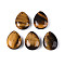 Natural Tiger Eye Pendants, Teardrop Charms, 23~23.5x17.5~18x8.5~9.5mm, Hole: 0.9~1mm