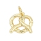 Brass Pendants, Pretzel Charms, Cadmium Free & Lead Free, Long-Lasting Plated, Rack Plating, with Jump Ring, Real 18K Gold Plated, 12x12x2.5mm, Hole: 3mm