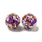 Spray Paint Schima Wood Bead, Round, Halloween/Thanksgiving Theme, Dark Orchid, 16x15mm, Hole: 4.2mm