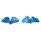 Plastic Pendants, Leaf, Cornflower Blue, 16x30.5x3.5mm, Hole: 0.9mm
