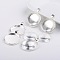 25mm Transparent Clear Domed Glass Cabochon Cover for Alloy Photo Pendant Making, Cadmium Free & Lead Free, Silver Color Plated, Pendants: 36x28x3mm, Hole: 4mm, Glass: 25x7.4mm