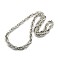 Tarnish Resistant Fashionable 304 Stainless Steel Rope Chain Necklaces for Men, with Lobster Claw Clasps, Stainless Steel Color, 28 inch~30 inch(71.1~76.2cm)x10mm