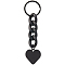 Alloy Keychains, with Acrylic Pendants, Heart, Black, 11.5cm