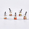 Glass Bottle Pendants, with Resin, Plastic and Iron Findings, Fruit Tea Charms, Platinum, Colorful, 25~28x10mm, Hole: 1.8mm