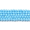 Opaque Solid Color Imitation Jade Glass Beads Strands, Faceted, Bicone, Deep Sky Blue, 4x4mm, Hole: 0.8mm, about 80~85pcs/strand, 30~32cm