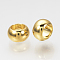 Brass Spacer Beads, Nickel Free, Real 18K Gold Plated, Rondelle, 6x3.5mm, Hole: 3.5~4mm