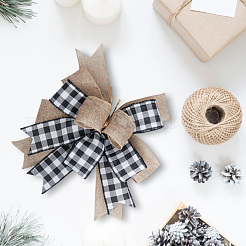 1 шт. рождественские льняные украшения в виде больших бантов&nbsp;AJEW-CN0005-55B