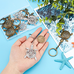 8шт брелок из сплава черепахового цвета 2 цветов&nbsp;KEYC-PH0001-67