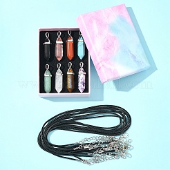 Наборы для самостоятельного изготовления ожерелий из натуральных и синтетических драгоценных камней и вощеных шнуров&nbsp;DIY-FS0008-04B