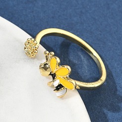 Латунь манжеты кольца&nbsp;RJEW-D341-02G