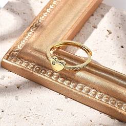 Регулируемые кольца для женщин с микропаве из латуни и кубическими цирконами&nbsp;LS-RJEW-U032-05G