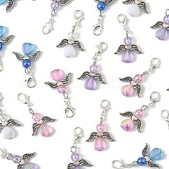 32шт 4-цветный ангел из прозрачного акрила с подвесными украшениями из сплава&nbsp;HJEW-FS00040-01