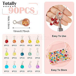 90 шт. 15-х стилевые подвески из сплава стекла&nbsp;PALLOY-TA00166