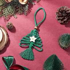 3 шт. хлопковая новогодняя елка подвесное украшение&nbsp;HJEW-JM03830