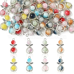 40 шт. подвески в виде ангела из стекла 8 цветов. с фурнитурой из сплава&nbsp;PALLOY-FS00027