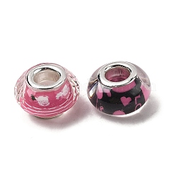 Европейские бусины из прозрачной смолы с печатью&nbsp;RESI-C063-03I