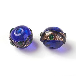 Бусины ручной работы миллефиори / золотой песок&nbsp;LAMP-XCP0001-04