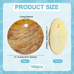 160 шт. подвески из окрашенной натуральной ракушки акойя&nbsp;SHEL-BC0001-042