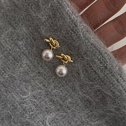 Женские серьги-подвески из нержавеющей стали 304 и искусственного жемчуга на стеклянной основе&nbsp;FS-WG0AE83-01