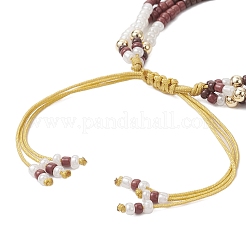 Стеклянные бусины и гальванизированные стеклянные бусины плетеные браслеты из бусин для женщин&nbsp;BJEW-JB12012