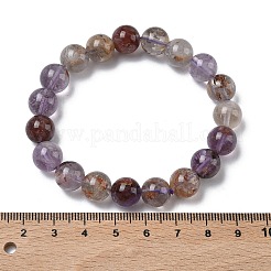 Браслеты из натуральных круглых бусин из кварца лодолита для женщин&nbsp;BJEW-Z158-03K-02