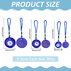 9 шт. 3 стиля ручной работы подвески-лэмпворк от сглаза украшение&nbsp;HJEW-WR00006