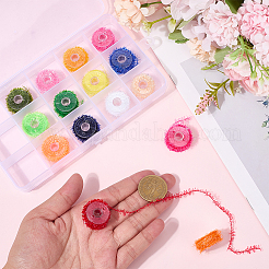 15 рулон 15-х цветного бархатного мишурного шенилла с кристаллами и блестками&nbsp;AJEW-SP0004-12