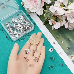 80 шт. 4 стиля фурнитуры для сережек-гвоздиков из нержавеющей стали 201&nbsp;EJEW-BBC0001-26