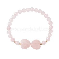 Браслеты из натурального розового кварца с бусинами для женщин&nbsp;BJEW-TA00622
