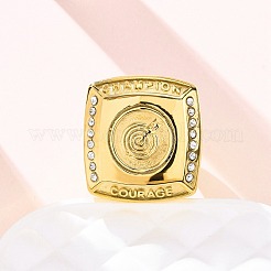 Кольца из нержавеющей стали 304 со стразами для женщин&nbsp;RJEW-B121-03B-G