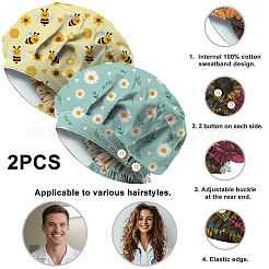 2 шт. 2 стиля хлопковые регулируемые набивные шапки с принтом рабочие кепки для женщин и мужчин&nbsp;AJEW-DR0002-22A