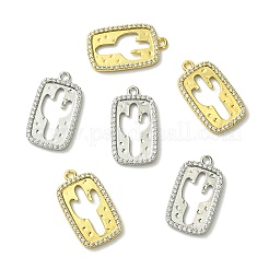 6 шт. 2 цвета латунные подвески с микропаве и кубическим цирконием&nbsp;KK-CJ0003-22