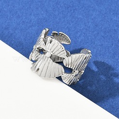 Регулируемые открытые манжеты из нержавеющей стали 304 для женщин&nbsp;RJEW-K299-01P