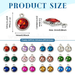 24шт 12 цвета стеклянные подвески k5&nbsp;FIND-TA0007-92P
