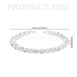 1шт. браслеты-манжеты из сплава со стразами для женщин&nbsp;BJEW-LP0012-02P